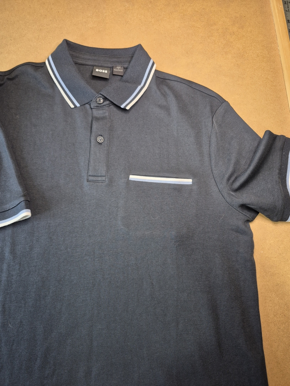 BOSS Men's Navy Polo with Contrast Trim